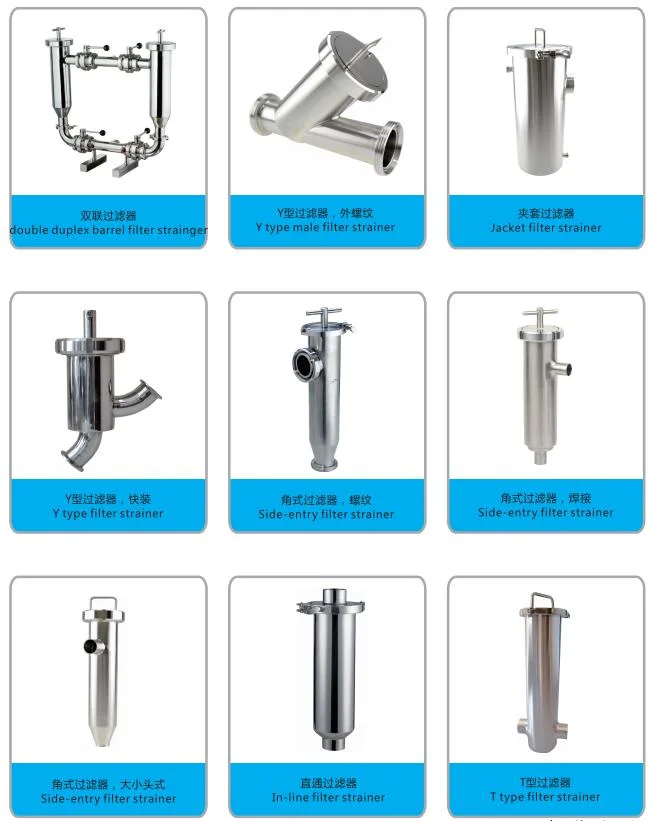 Stainless Steel Dairy Sanitary Water Air Welded Y Type Filter Purufier Strainer (JN-ST1007)